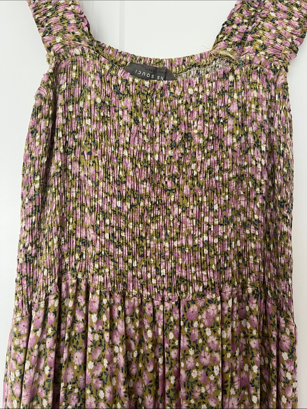 Smocked Floral Tiered Maxi Dress Feminine - Picture 3 of 6